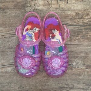 Disney Pink Glitter Light up Jelly Sandals with Mermaid Theme